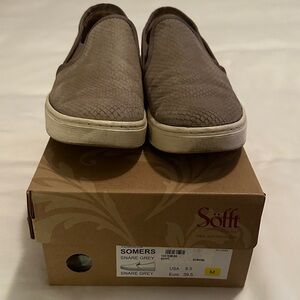 Söfft Taupe Textured Slip-On Sneakers Shoes